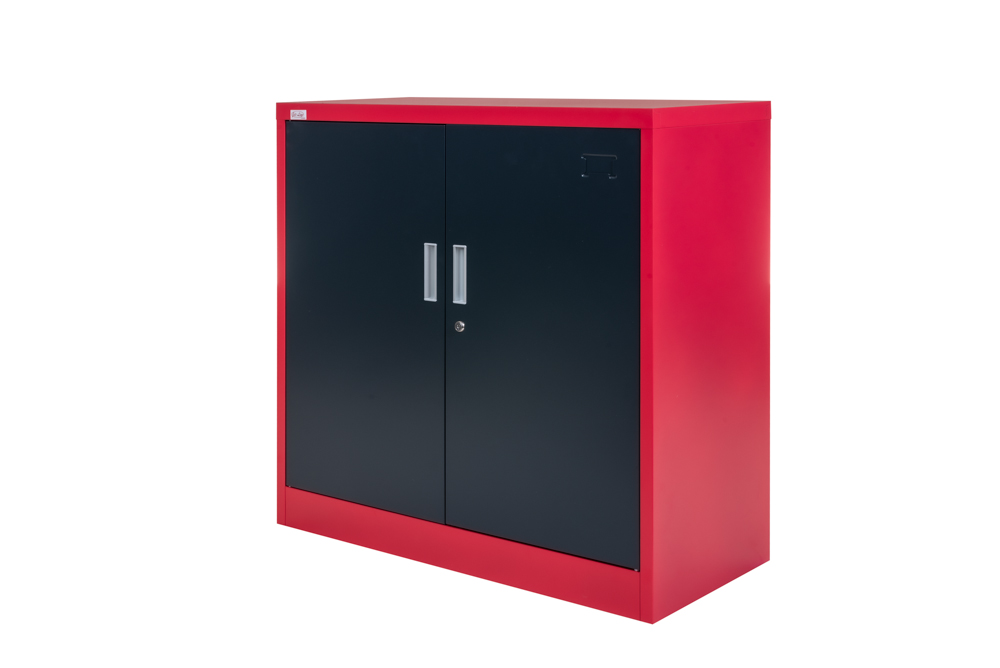 Steel Office Cabinet KIEW anthracite red  90x40x90cm