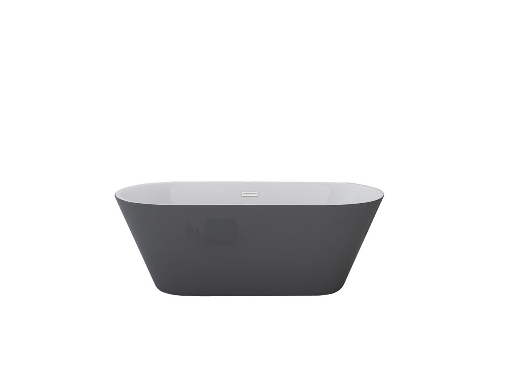 Badewanne DEHLIA grau freistehend Jet-Line 170 x 80 cm Bad Ausstattung