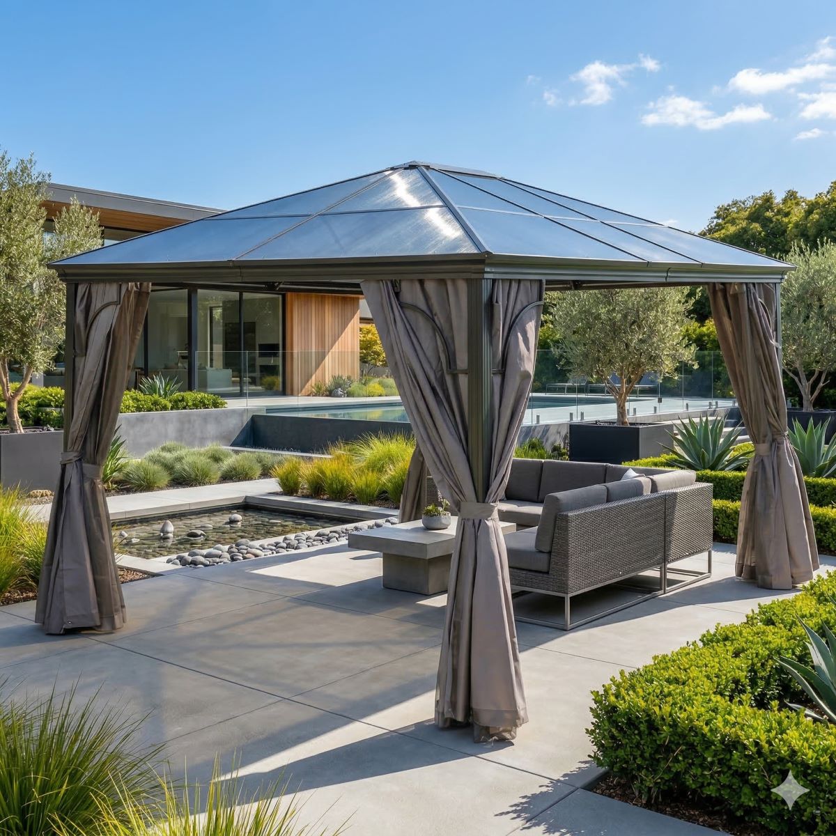 Pavillon Gartenpavillon 3x4,2m  Sahor anthrazit Aluminium UV-Schutz