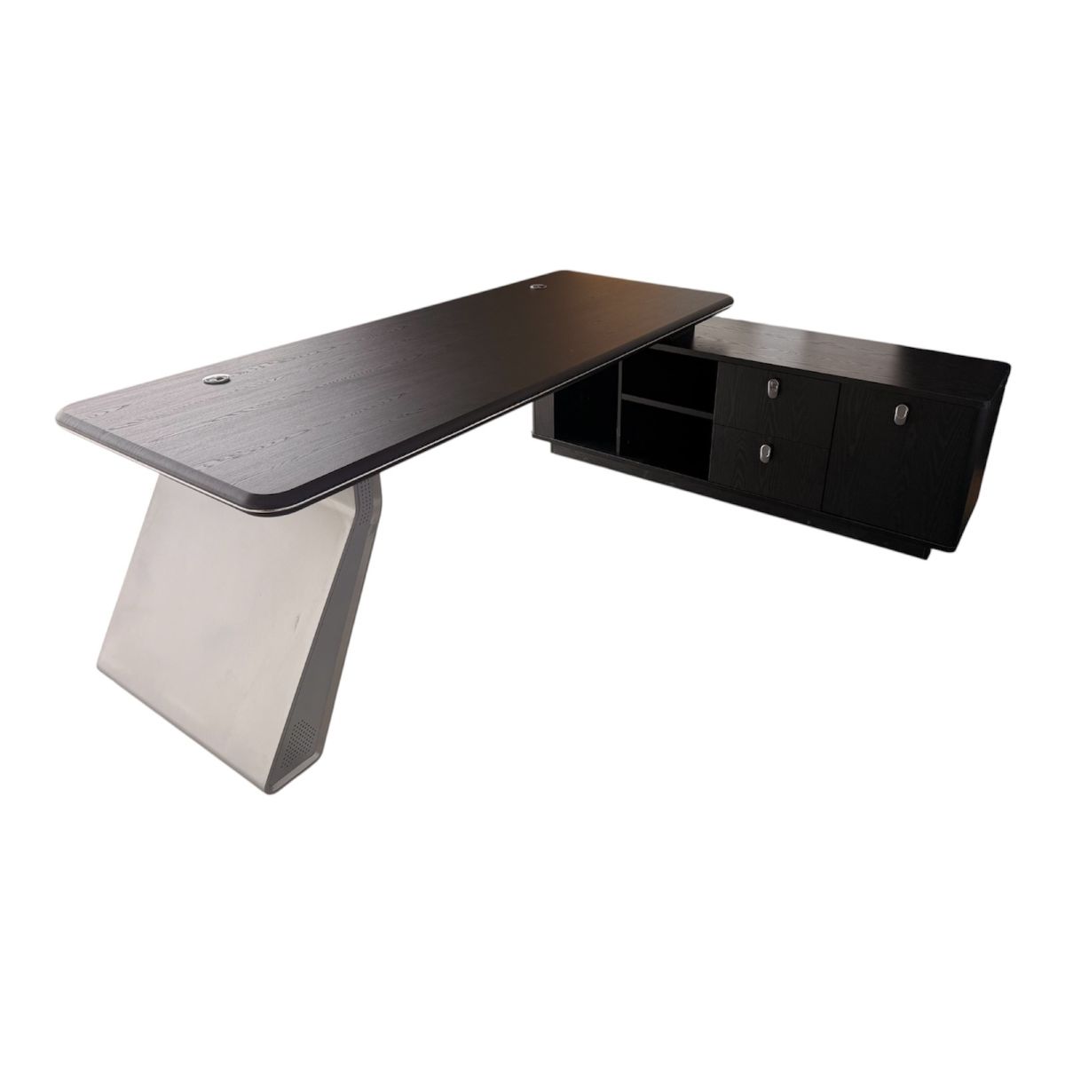 Chef Schreibtisch Eckschreibtisch Porto schwarz 220x180x75 Büromöbel