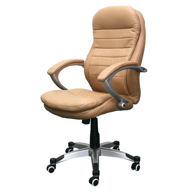 Bürostuhl Rom beige Chef Sessel Echtleder Büro Leder Büro Stuhl Jet-Line