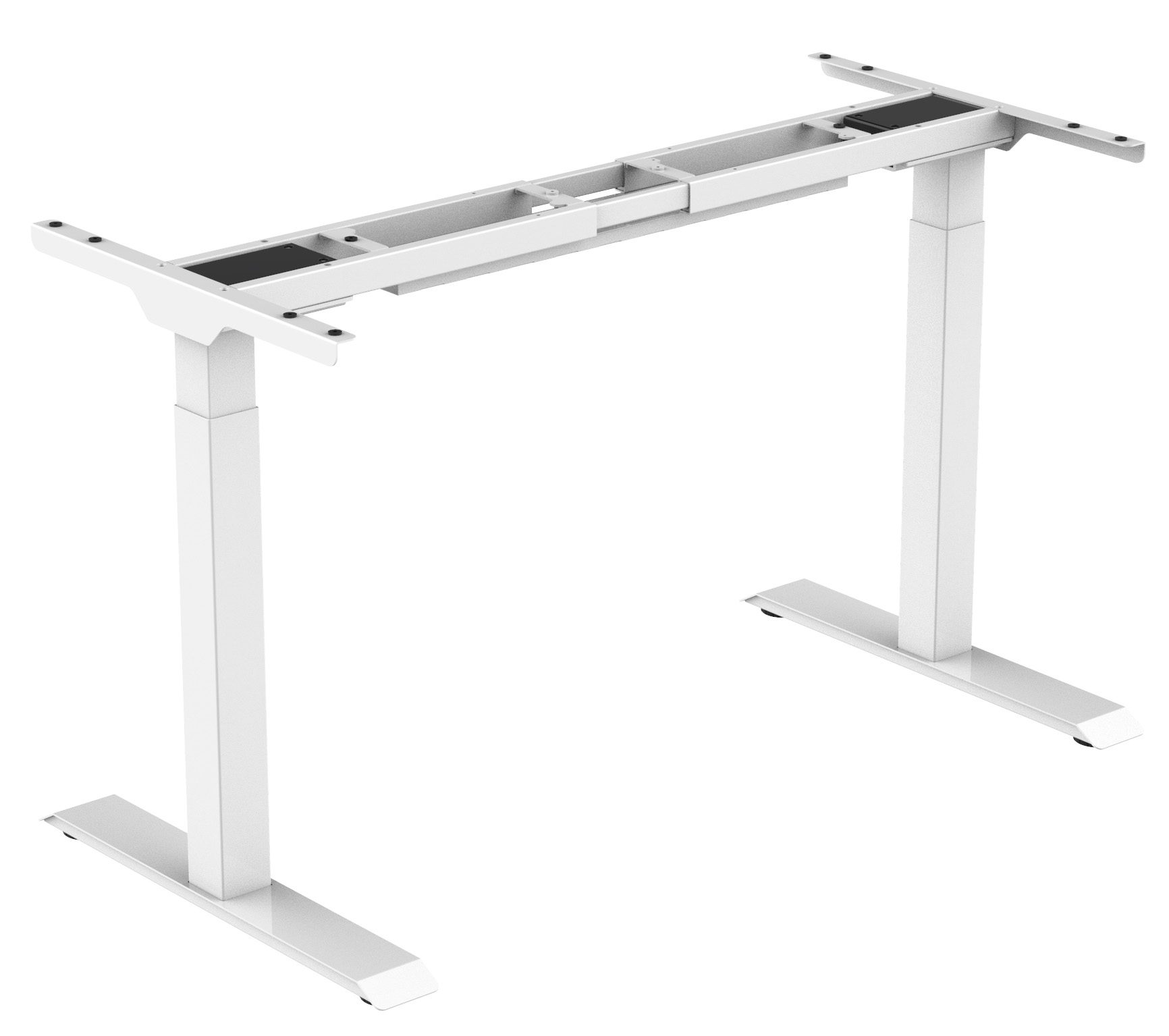 Motorized frame for height-adjustable desk with dual drive