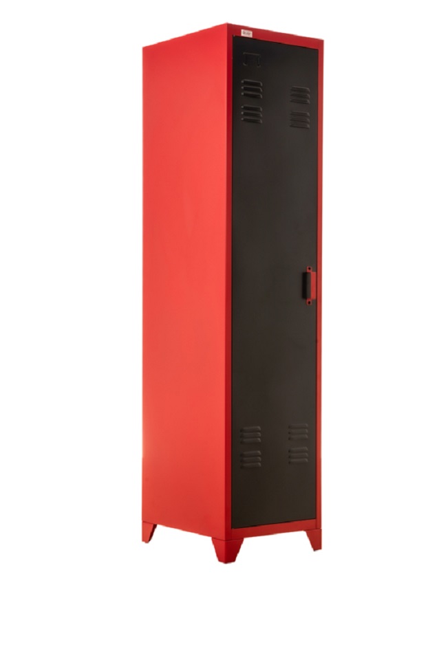 Steel Office-Cabinet PETROW red-anthracite/dark-gray locker
