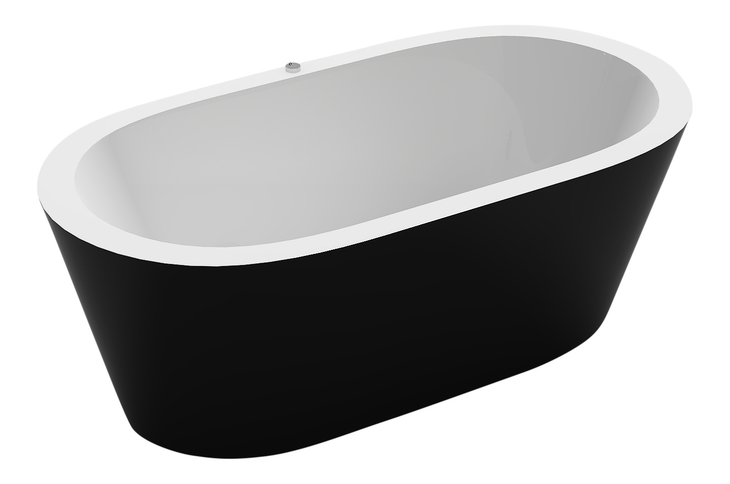 Badewanne MAGGIORE schwarz 170 x 80 cm
