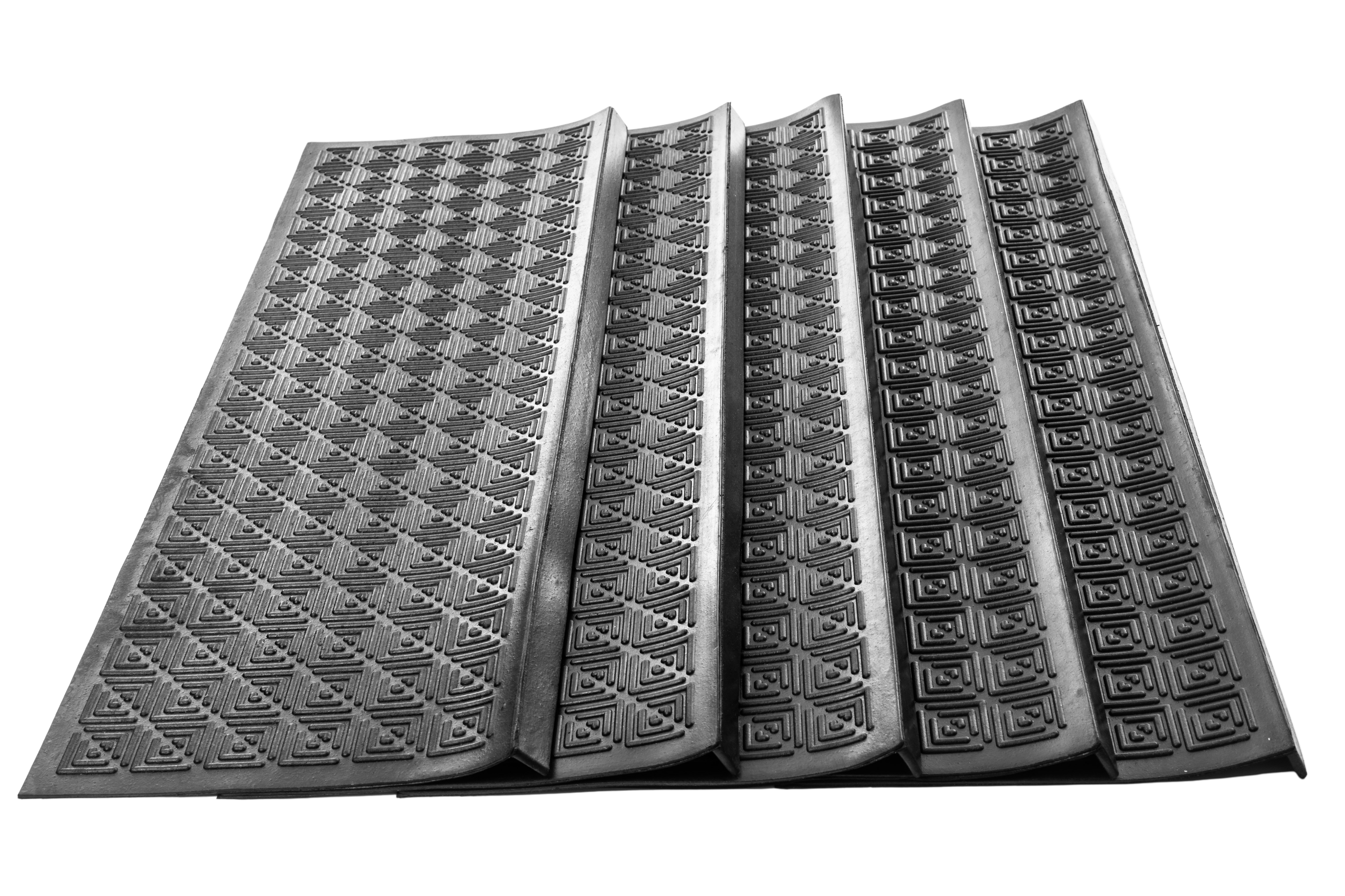 Outdoor Rubber Mat Stair-Mat FREDERIKE Curved Design 25 x 89 cm 5 pcs.