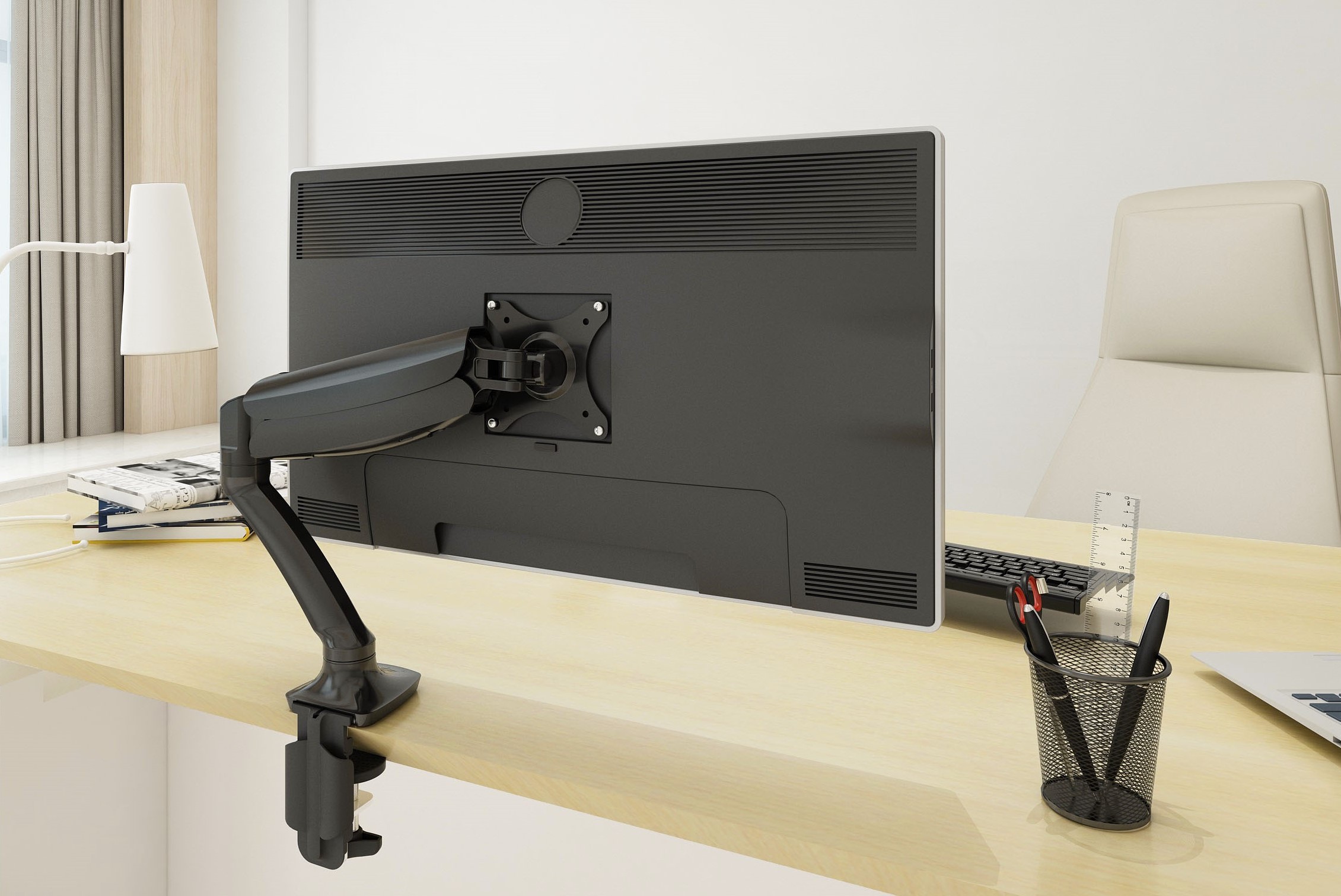 Monitor-Holder for 1 screen 17-27'' with 360° Pneumatic Arm
