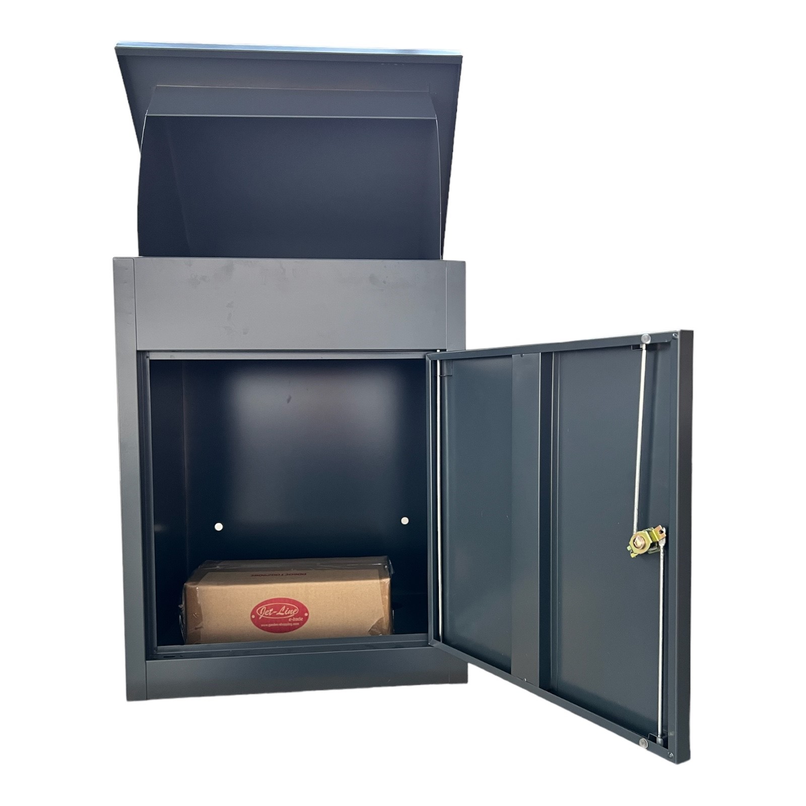 Jet-Line® | Paketbox |Paketablage Briefbox  mit Paketfach Gr. L | Metall anthrazit 55x35x45,5cm