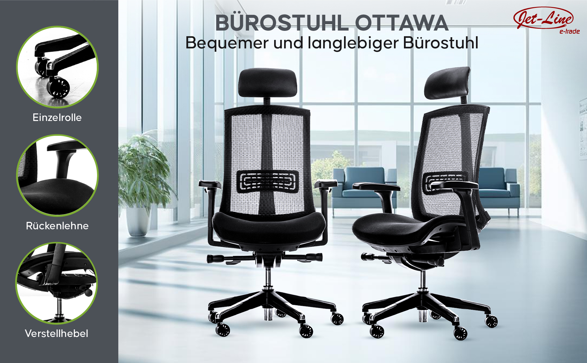 Jet-Line Office-Chair OTTAWA, black