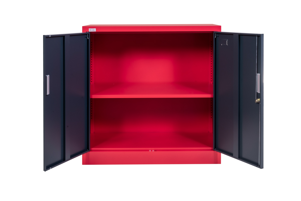 Steel Office Cabinet KIEW anthracite red  90x40x90cm