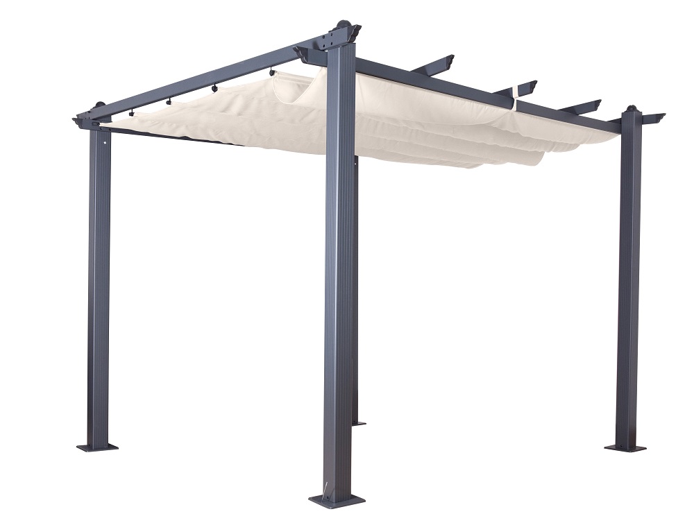 Pavillon  Pergola Aluminium Luxor anthrazit-beige 4x3 m