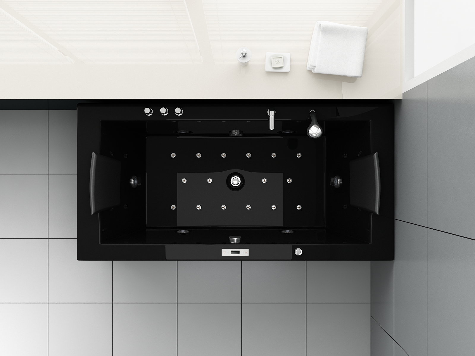 Whirlpool VILLA EUGENIE Badewanne schwarz 183 x 90 cm