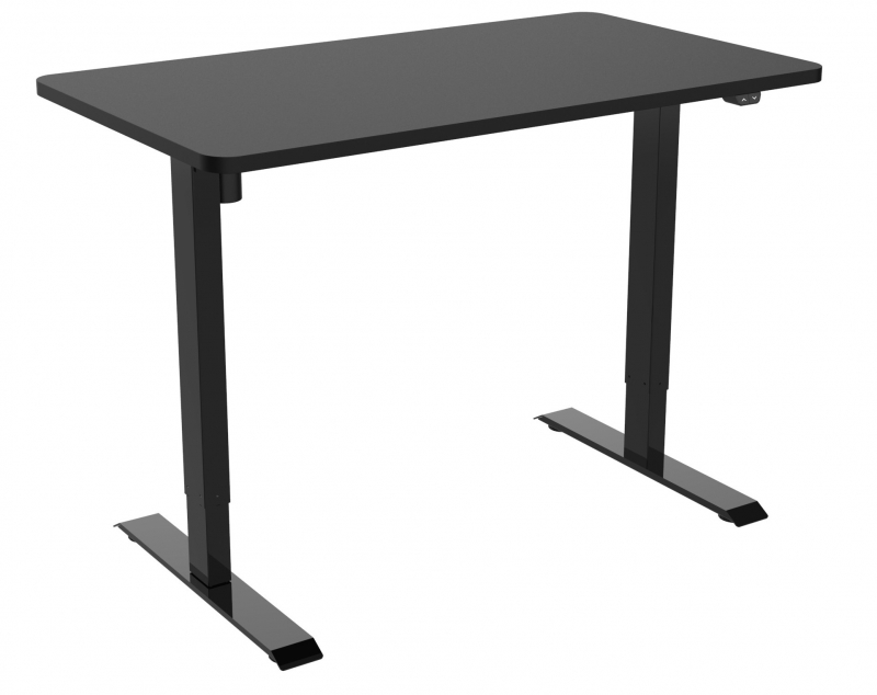 Height-adjustable desk (base + tabletop), black