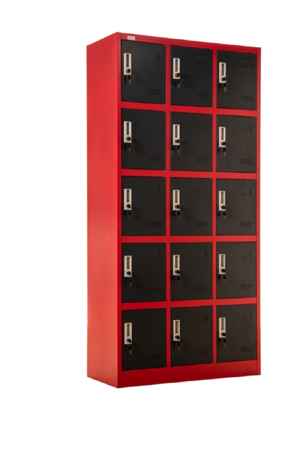 Steel Office-Cabinet BUDAPEST locker 1door red-dark grey