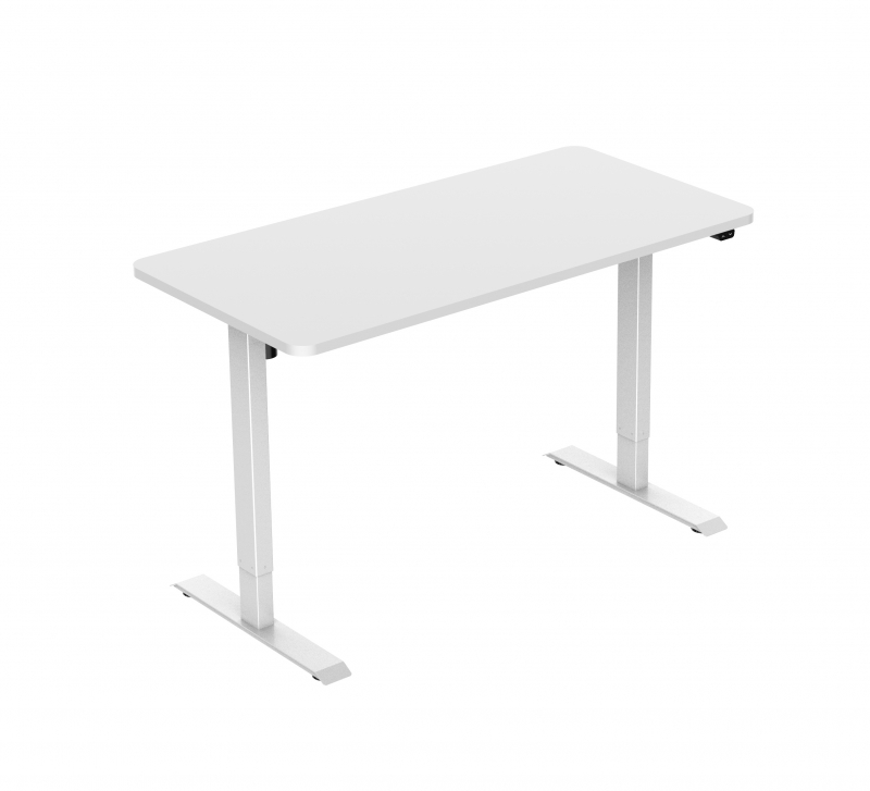 Jet-Line höhenverstellbarer Schreibtisch Gestell inklusive Tischplatte 140 x 70 cm weiss