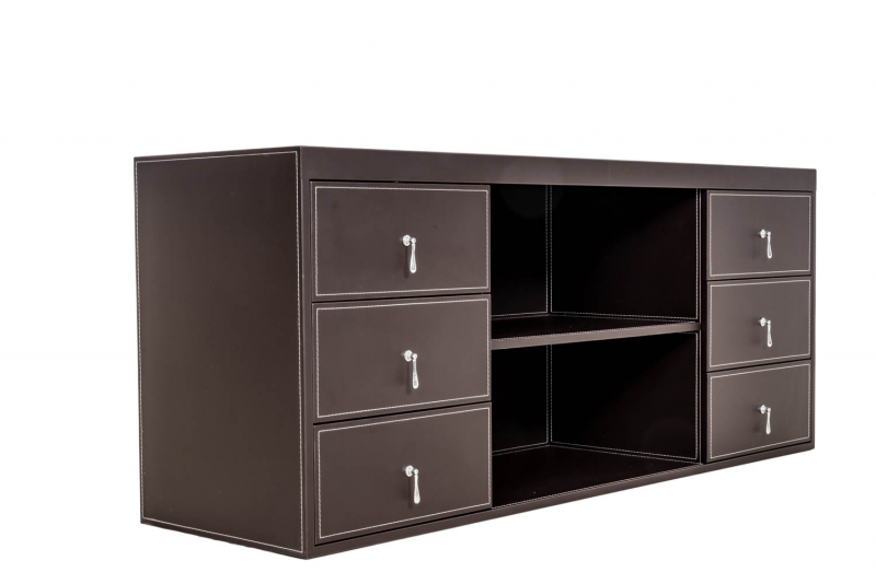 Jet-Line leatherette sideboard PADOVA, brown