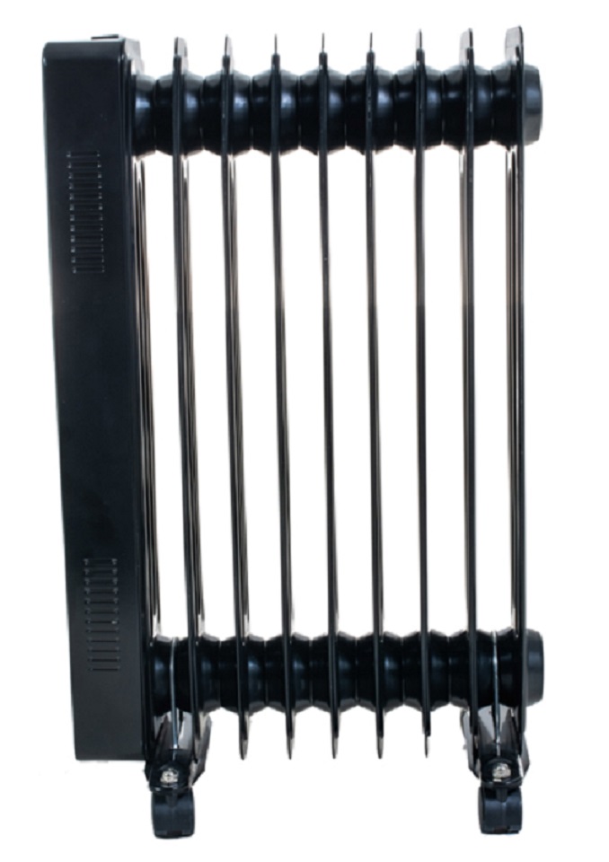 Radiateur d'huile Radiateur sur roulettes chauffage appoint Lissabon noir 2000 W