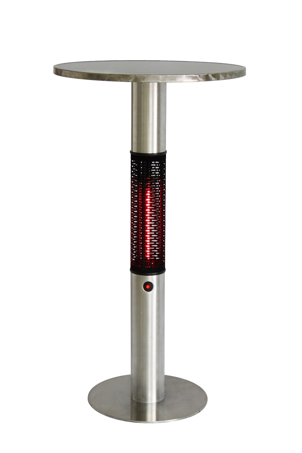 Table with integrated heater CAPELLA, stainless steel