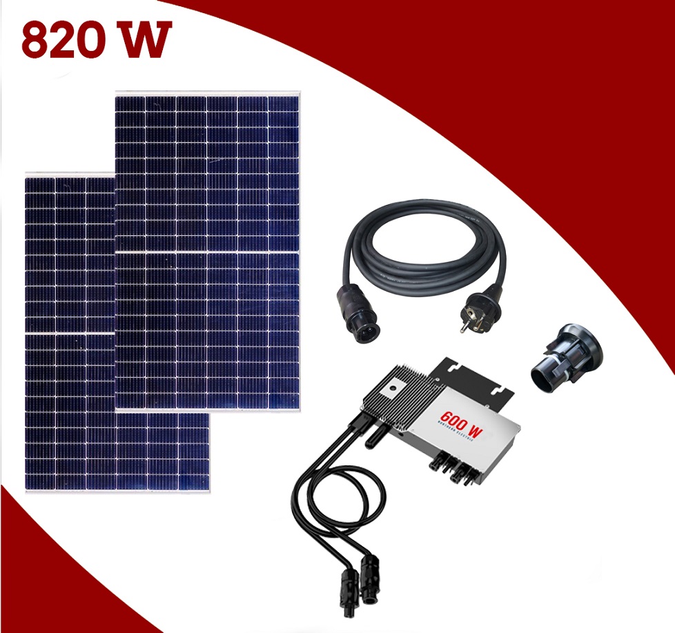Selfpv Solaranlage Balkon 820wp Balkonkraftwerk 2x Solarmodul 2x Wechselrichter