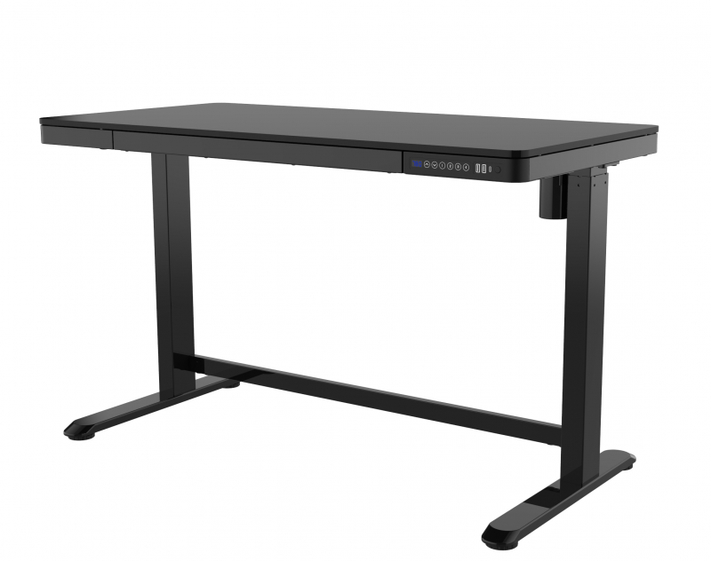 Height-adjustable desk (base + tabletop) DOMINGO with memory-function, black