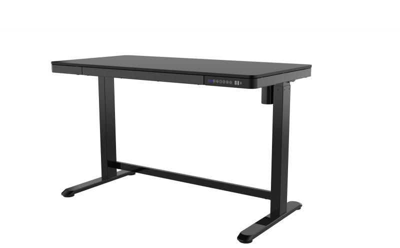 Height-adjustable desk (base + tabletop) DOMINGO with memory-function, black