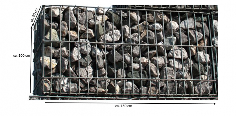 Set of 4 Stone Gabions 150 x 100 x 30 cm