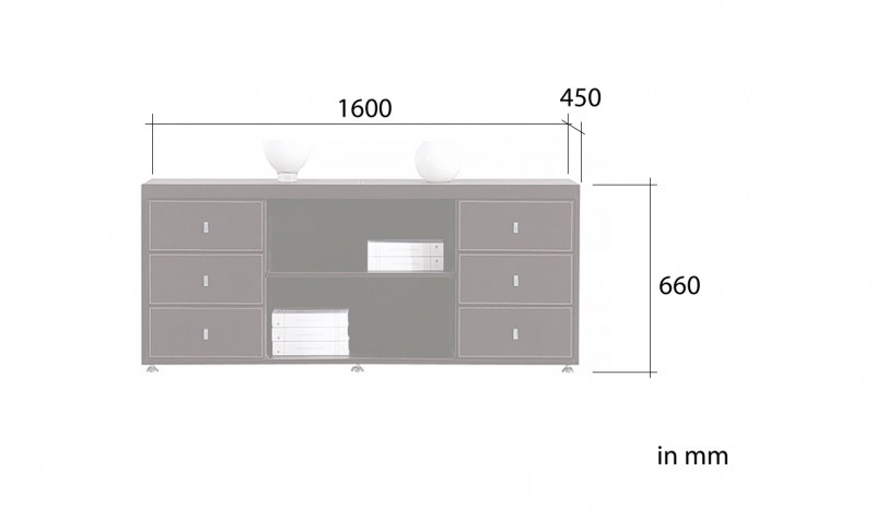 Jet-Line leatherette sideboard PADOVA, brown