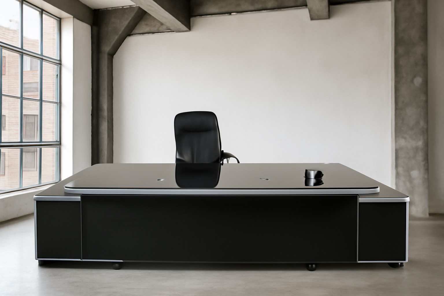 Büromöbel Chef Schreibtisch Managerschreibtisch Büroschreibtisch KEHL schwarz XXL 245x105x75 cm