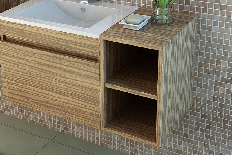 Bathroom Middle Cabinet Brixen (wood look "zebra")