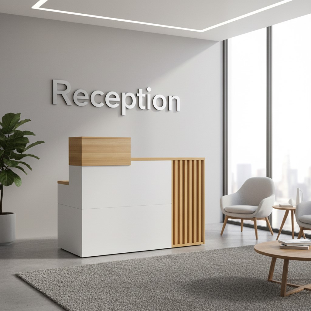 Empfangstheke Tresen für Ihr Büro Avignon weiß Eiche Salon Kanzlei  Praxis Möbel von Jet-Line