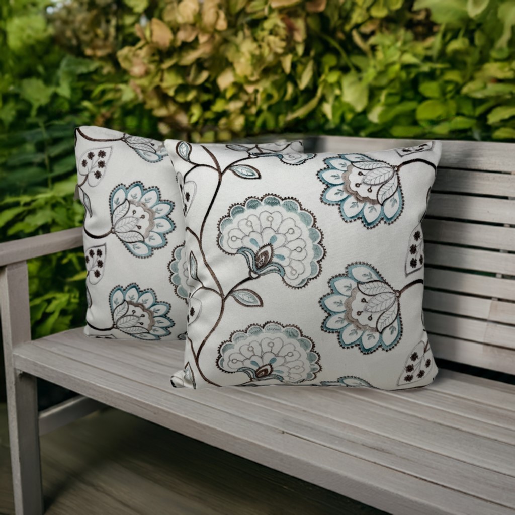 Jet-Line | 2-er Set Deko Kissen inkl. Füllung | Set Blüten | 40x40 cm | Sofakissen | In- und Outdoor