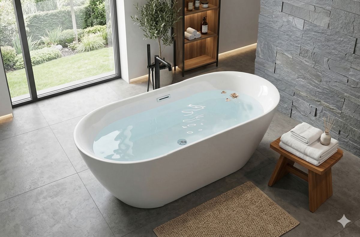 Badewanne LAUSANNE II weiss 170x80 cm