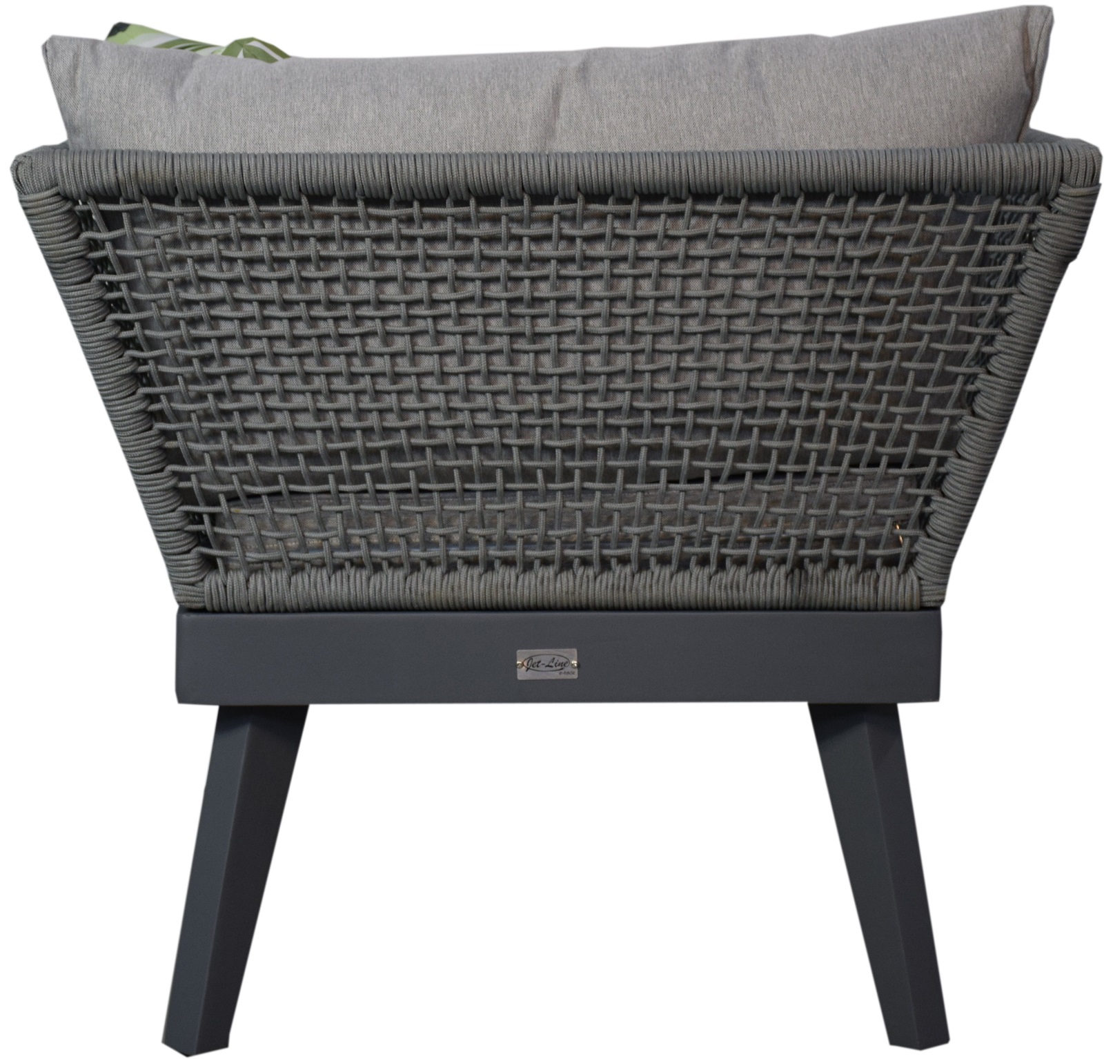 Gartenmöbel Lounge Sessel Gartenstuhl CUBA 87 x 73 x 73 cm grau mit Kissen Garten Terrasse Balkon
