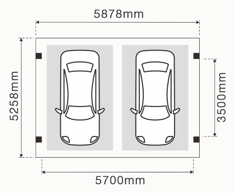 Solar Carport Doppelcarport Aluminium Rahmen ohne Module für zwei Fahrzeuge