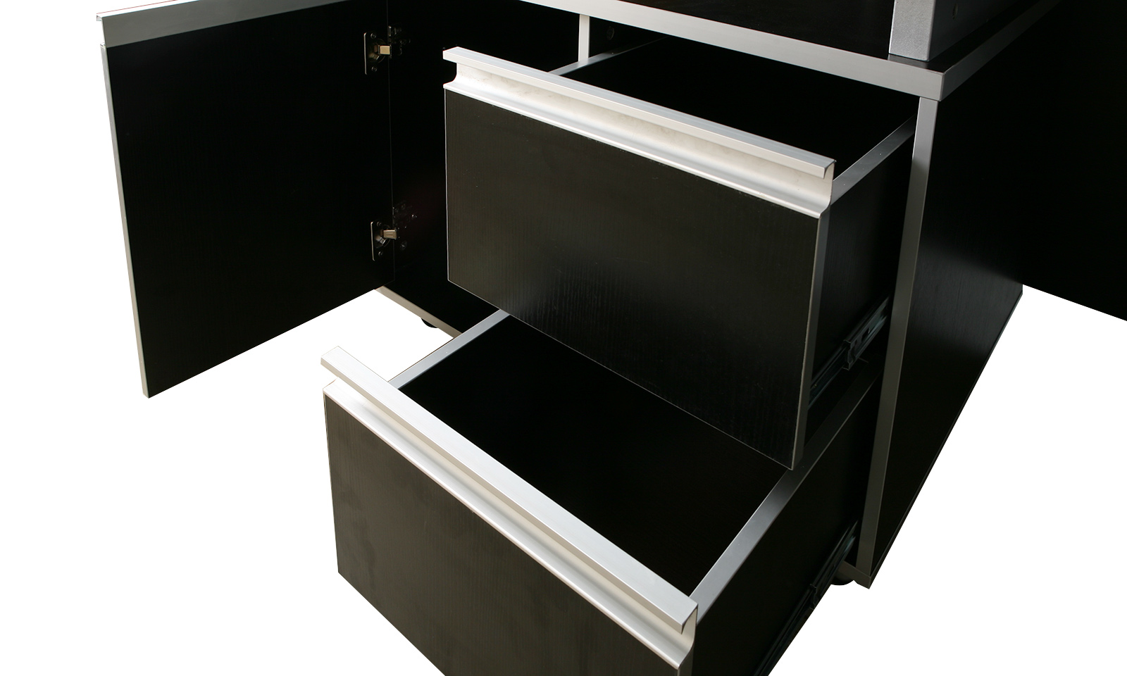 Büromöbel Chef Schreibtisch KEHL in schwarz XXL inkl. Sideboards