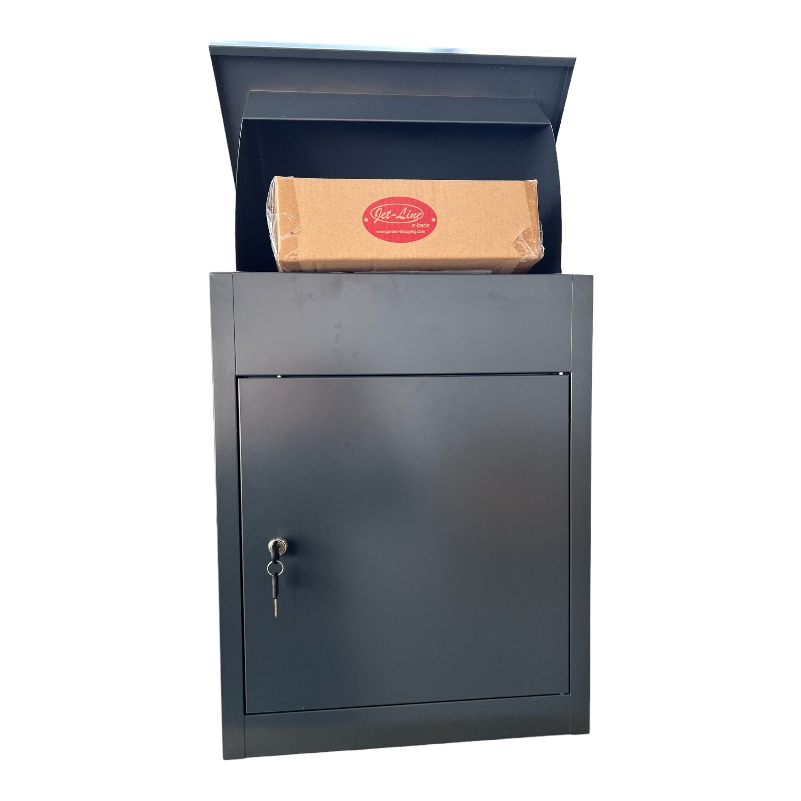 Paketbox Paketablage Briefbox Gr. L Metall anthrazit  59x36,5x45,5cm