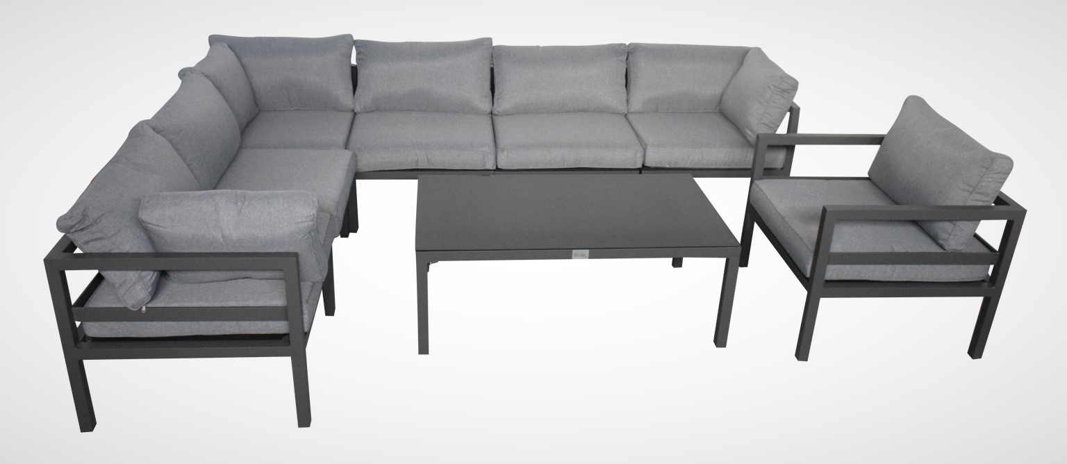 Jet-Line Gartenmöbel Lounge Garten  KRETA II hellgrau Aluminium