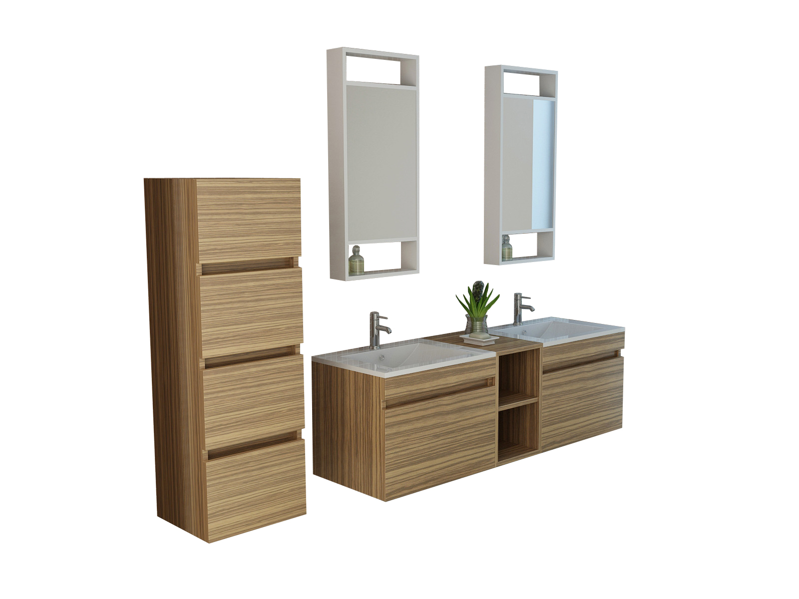 Lavatory Set Innsbruck zebra wood look