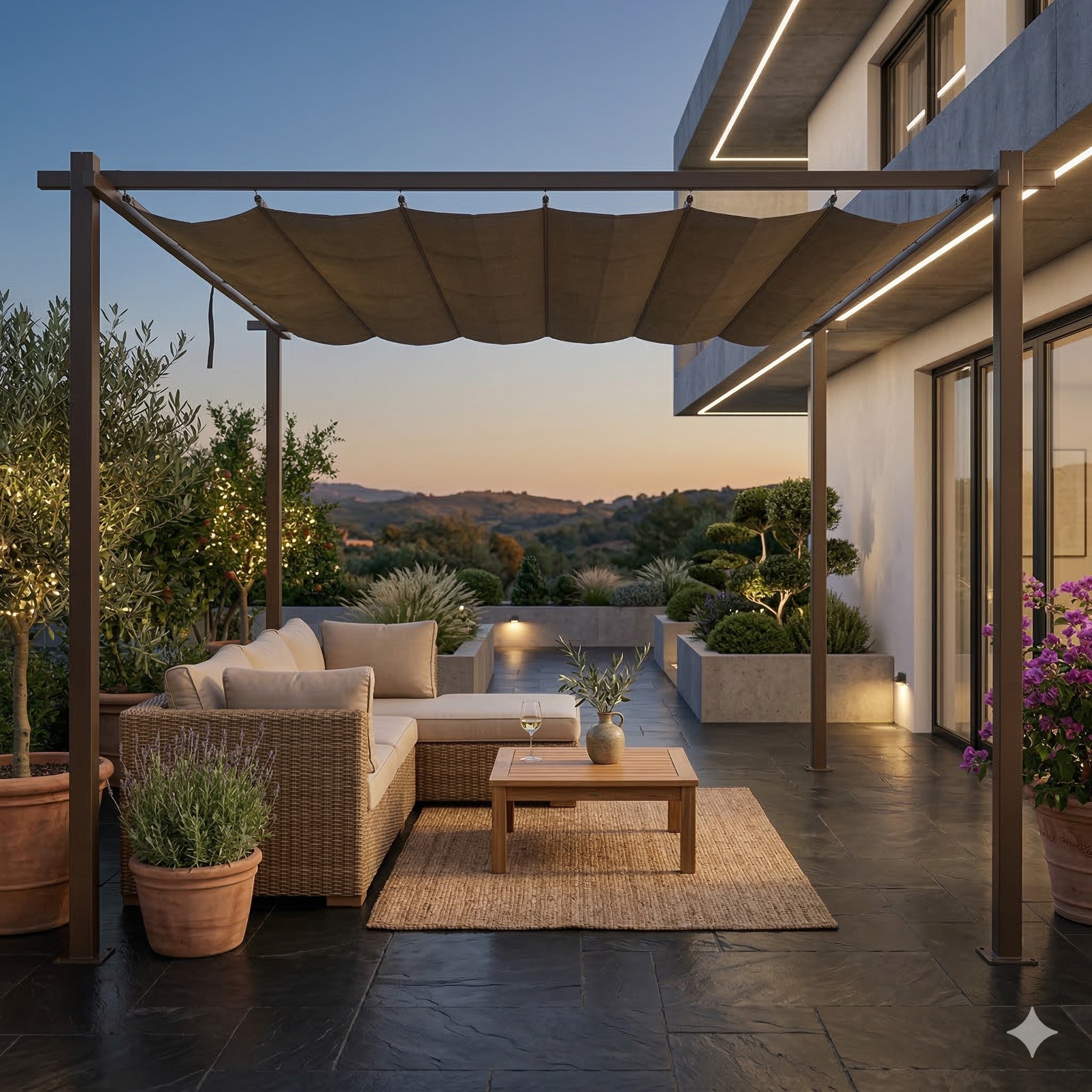 Jet-line | Pavillon Luxor Light | Pergola Überdachung | Sonnenschutz | Terrasse | Garten | anthrazit