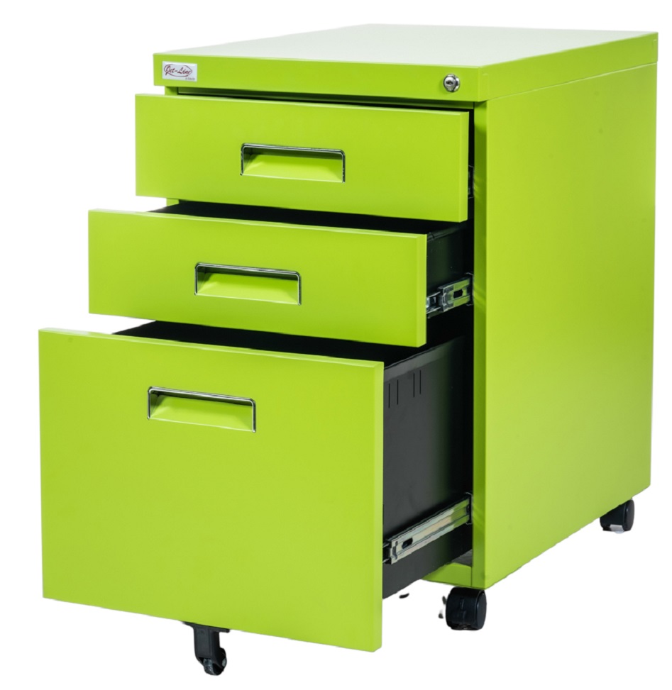 Jet Line PAUL Office Roller Container green knock down