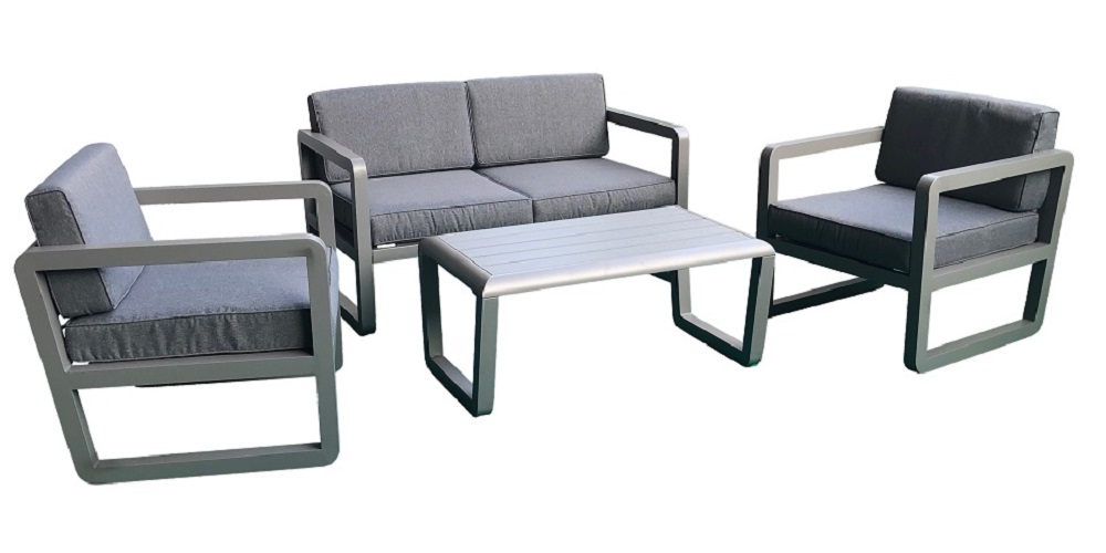 Gartenlounge Gartenmöbel Lounge Garten-Set  Delfi grau UV bestädig