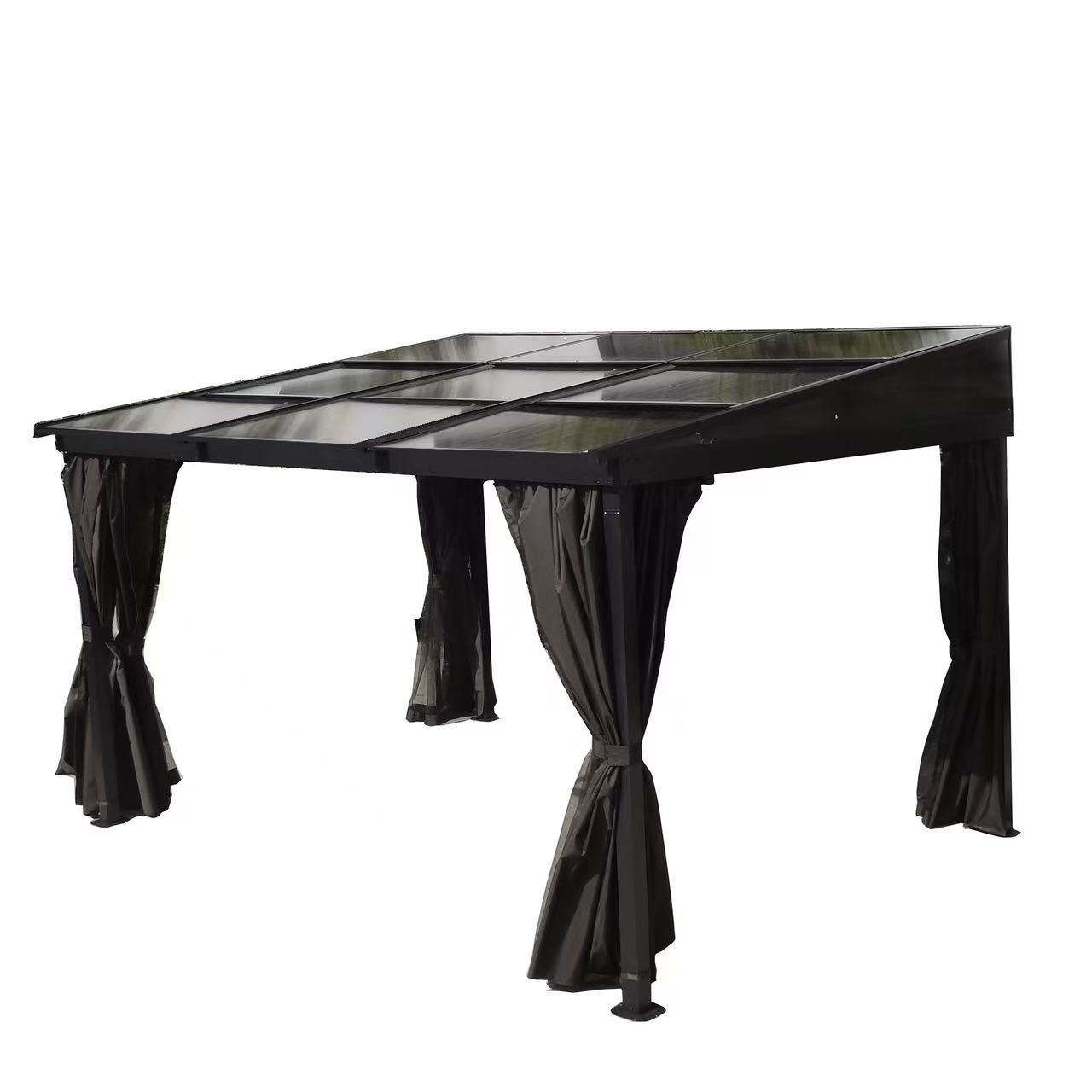 Pavillon Gartenpavillon 3x3,6m Karoom anthrazit aus Aluminium Schiebedach