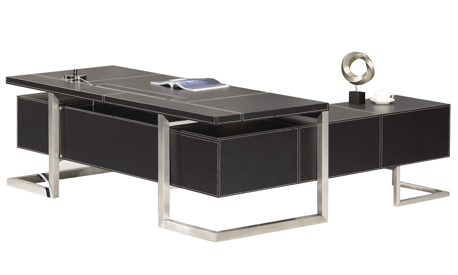 Office-Desk "Venedig", black - left