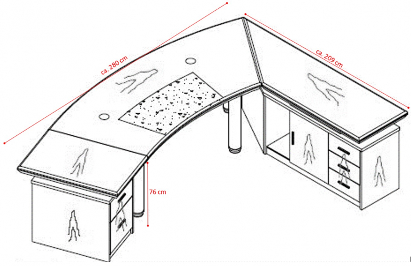 Office Desk HERNE 280 cm