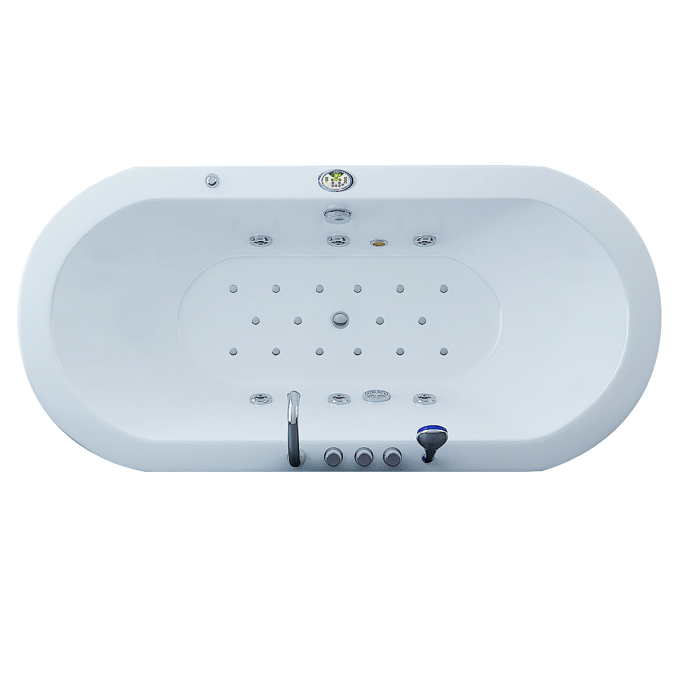 Whirlpool Indoor Spa Badewanne Whirlwanne VILLA SOFIA weiß mit Massagedüsen LED Heizung