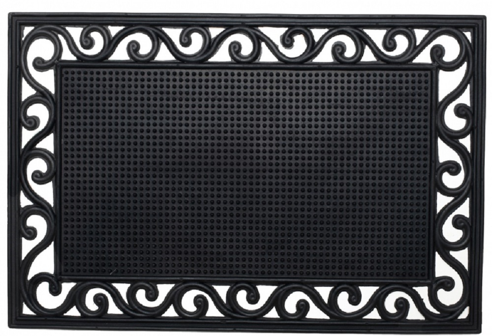 Rubber door mat black 40c60 cm