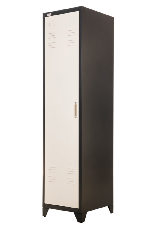 Steel Office-Cabinet PETROW anthracite/dark-gray-white locker
