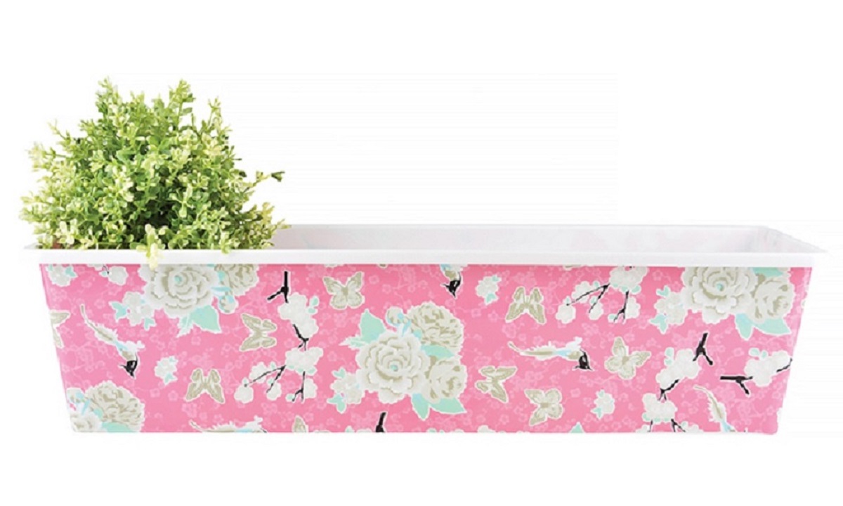 Set of 3 Plant pot with floral print 59x17x14 cm Jet-Line