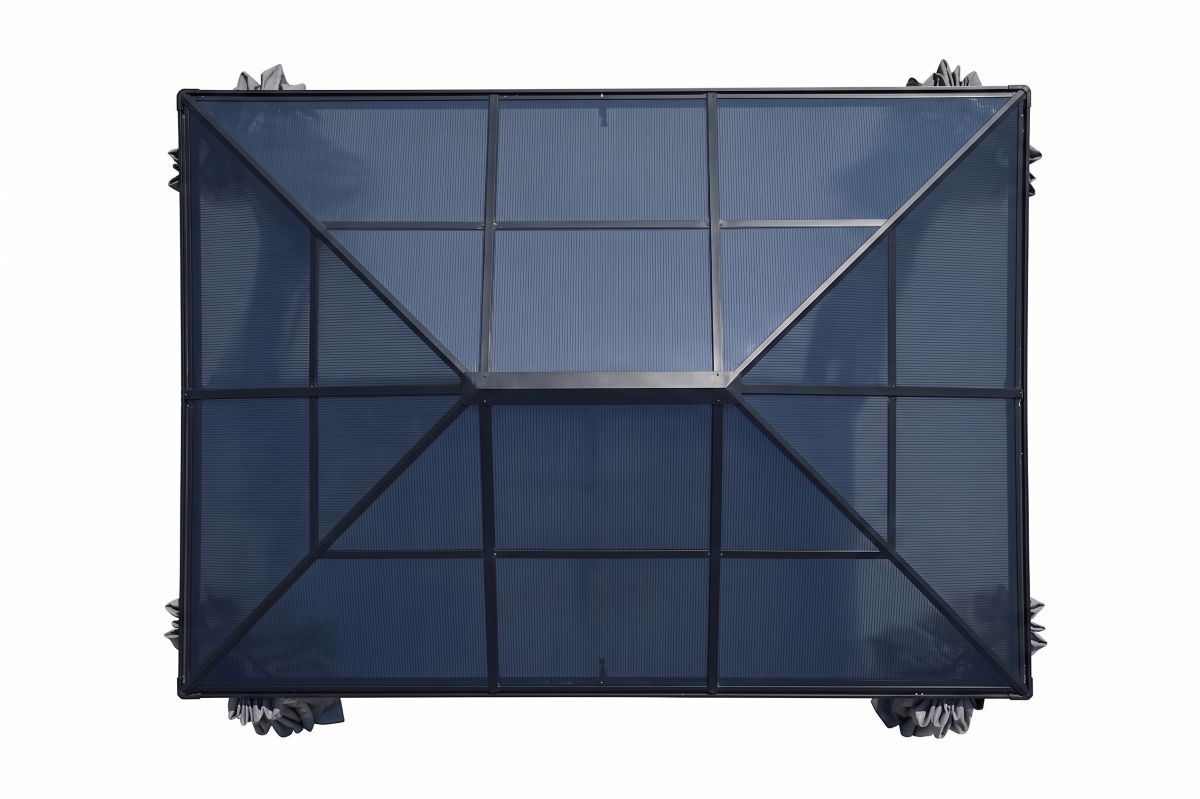 Pavillon Gartenpavillon 3x4 Taneo anthrazit aus Aluminium mit festem Dach UV-Schutz Sonnenschutz