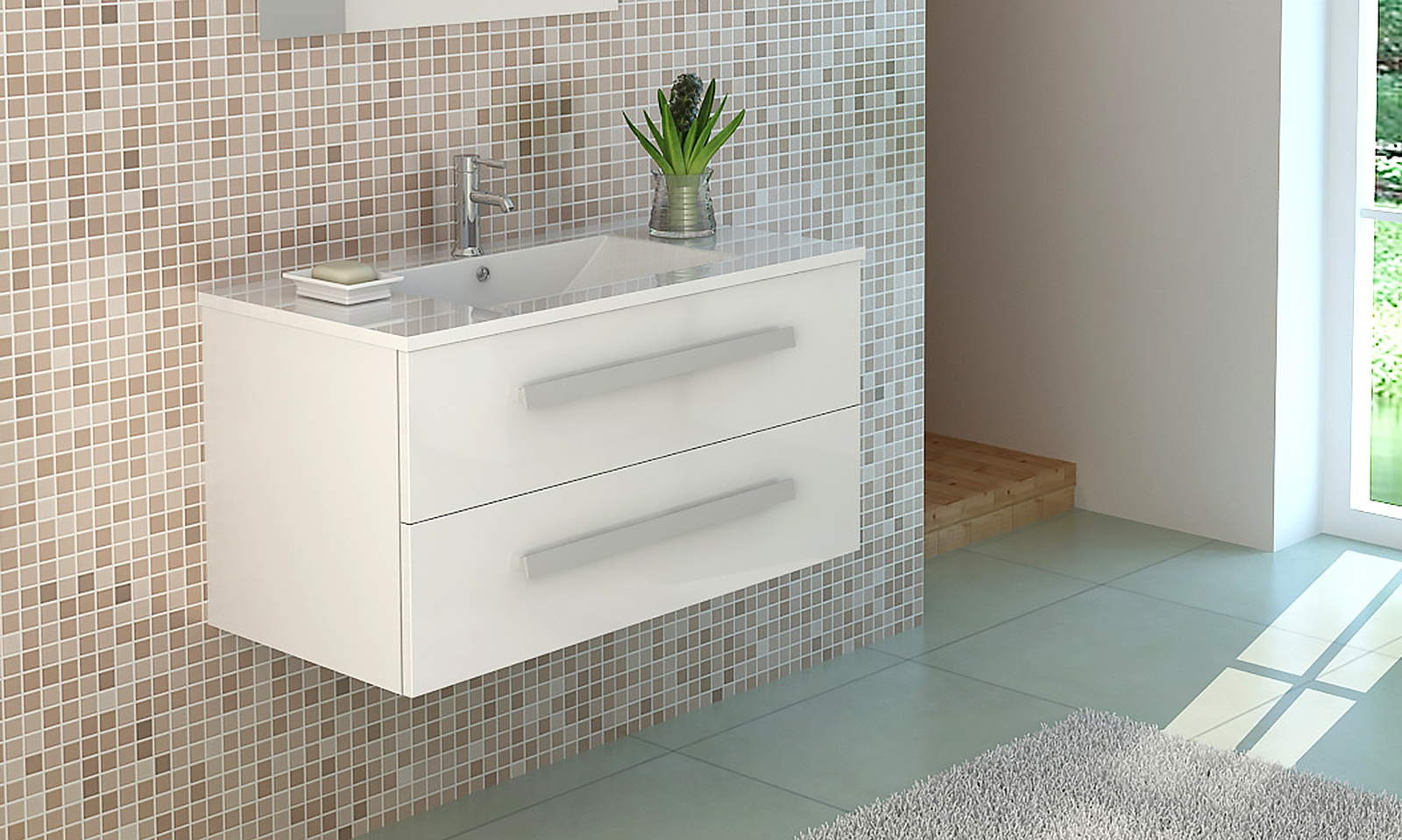 Bath furniture "Rapperswil" white