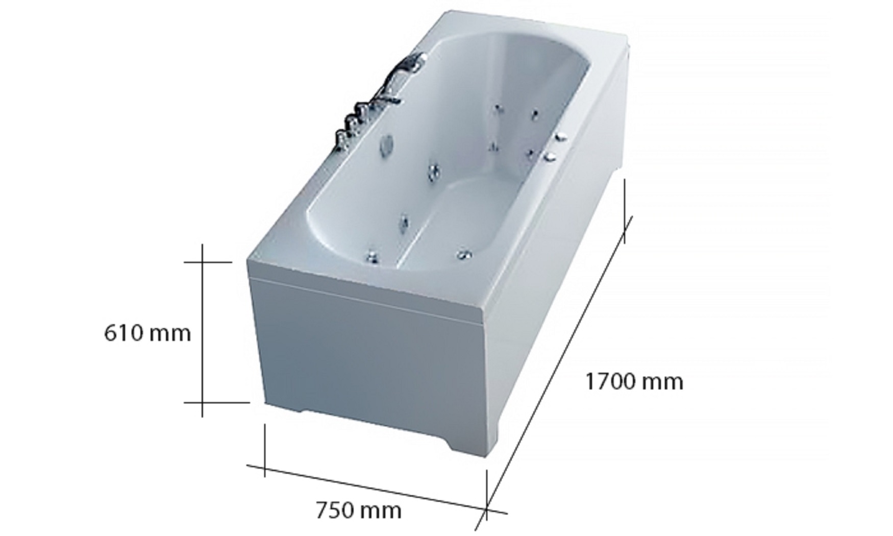 Whirlpool VILLA GABRIELA 170 x 75 cm